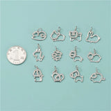 TrustDavis 925 Sterling Silver Zodiac Sign CZ Charm Pendant DIY Jewelry