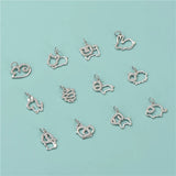 TrustDavis 925 Sterling Silver Zodiac Sign CZ Charm Pendant DIY Jewelry