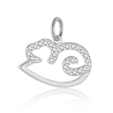 TrustDavis 925 Sterling Silver Zodiac Sign CZ Charm Pendant DIY Jewelry