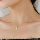 TrustDavis 925 Sterling Silver Romantic Love Heart Necklace For Women