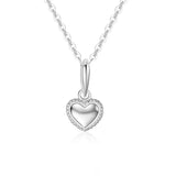 TrustDavis 925 Sterling Silver Romantic Love Heart Necklace For Women