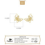 TrustDavis 925 Silver Butterfly CZ Stud Earrings Wedding Jewelry DG0164