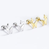 TrustDavis 925 Silver 18K Insect Butterfly Stud Earrings Wedding Jewelry
