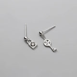 925 Silver Lock CZ Stud Earrings For Women