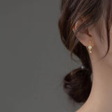 925 Silver Lock CZ Stud Earrings For Women
