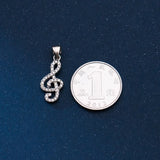 TrustDavis 925 Silver Music Notes CZ Pendant DIY Necklace Fine Jewelry