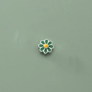 TrustDavis 925 Sterling Silver Pink Green Flower DIY Necklace Bracelet Accessory