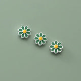 TrustDavis 925 Sterling Silver Pink Green Flower DIY Necklace Bracelet Accessory