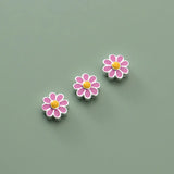 TrustDavis 925 Sterling Silver Pink Green Flower DIY Necklace Bracelet Accessory