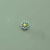 TrustDavis 925 Sterling Silver Pink Green Flower DIY Necklace Bracelet Accessory