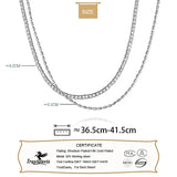 Davis 925 Silver Double Layer CZ Choker Necklace Wedding Jewelry
