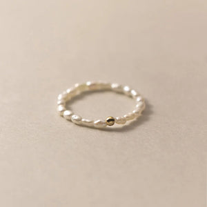 Davis 925 Sterling Silver 2mm Beads Natural Pearls Ring Wedding DE0565