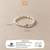 Davis 925 Sterling Silver 2mm Beads Natural Pearls Ring Wedding DE0565