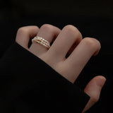 Davis 925 Sterling Silver 2mm Beads Natural Pearls Ring Wedding DE0565