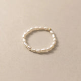 Davis 925 Sterling Silver 2mm Beads Natural Pearls Ring Wedding DE0565