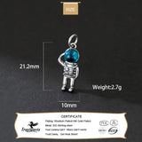 Davis 925 Sterling Silver Astronaut CZ Pendant for DIY Necklace