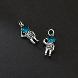 Davis 925 Sterling Silver Astronaut CZ Pendant for DIY Necklace