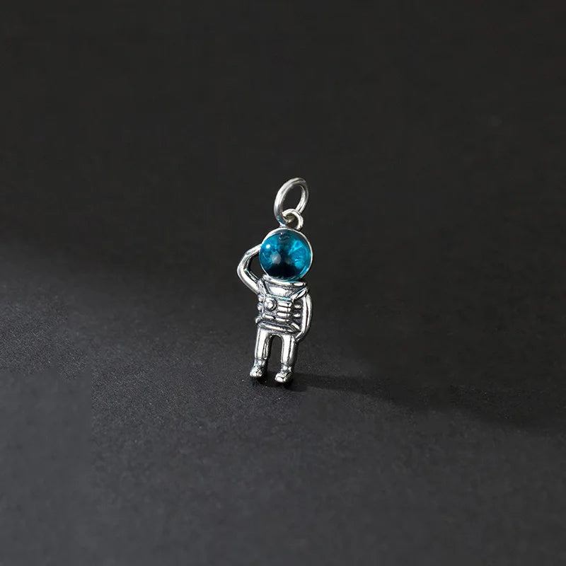 Davis 925 Sterling Silver Astronaut CZ Pendant for DIY Necklace