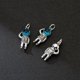 Davis 925 Sterling Silver Astronaut CZ Pendant for DIY Necklace