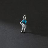 Davis 925 Sterling Silver Astronaut CZ Pendant for DIY Necklace