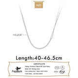 925 Silver Asymmetric Box Chain Necklace For Women Fine Jewelry