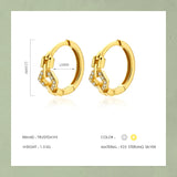 925 Sterling Silver Hollow CZ Drop Hoop Earring For Women Office Lady