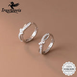 TrustDavis 925 Silver CZ Hoop Earrings Bridal Wedding Jewelry