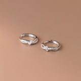 TrustDavis 925 Silver CZ Hoop Earrings Bridal Wedding Jewelry