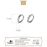 TrustDavis 925 Silver CZ Hoop Earrings Bridal Wedding Jewelry