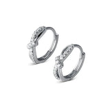 TrustDavis 925 Silver CZ Hoop Earrings Bridal Wedding Jewelry