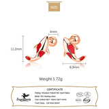 TrustDavis 925 Sterling Silver Rose Carp Screw Stud Earrings For Daughter Girls