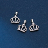 TrustDavis Sterling Silver Crown CZ Pendant DIY Necklace Jewelry