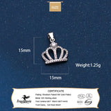 TrustDavis Sterling Silver Crown CZ Pendant DIY Necklace Jewelry