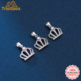 TrustDavis Sterling Silver Crown CZ Pendant DIY Necklace Jewelry