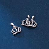 TrustDavis Sterling Silver Crown CZ Pendant DIY Necklace Jewelry