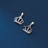 TrustDavis Sterling Silver Crown CZ Pendant DIY Necklace Jewelry