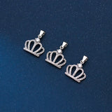 TrustDavis Sterling Silver Crown CZ Pendant DIY Necklace Jewelry