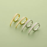 Davis 925 Silver CZ Hoop Earring For Women Fine S925 Jewelry