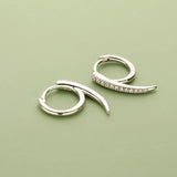 Davis 925 Silver CZ Hoop Earring For Women Fine S925 Jewelry