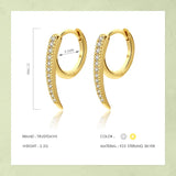 Davis 925 Silver CZ Hoop Earring For Women Fine S925 Jewelry