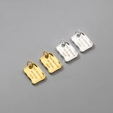 TrustDavis 925 Silver Geometric Square Letter Pendant DIY Necklace