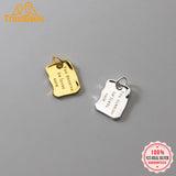 TrustDavis 925 Silver Geometric Square Letter Pendant DIY Necklace