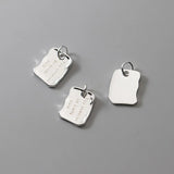 TrustDavis 925 Silver Geometric Square Letter Pendant DIY Necklace