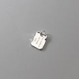 TrustDavis 925 Silver Geometric Square Letter Pendant DIY Necklace