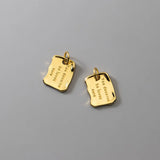 TrustDavis 925 Silver Geometric Square Letter Pendant DIY Necklace