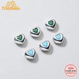 TrustDavis 925 Sterling Silver Heart Colour CZ Pendant DIY Necklace