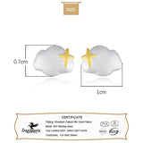 TrustDavis 925 Silver Clouds Stud Earrings for Girls DE0021