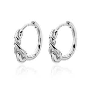 Davis 925 Silver Cross Knot Hoop Earring For Women Girls DF100