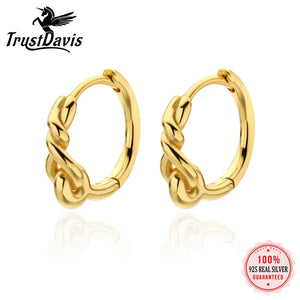 Davis 925 Silver Cross Knot Hoop Earring For Women Girls DF100