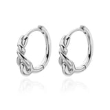 Davis 925 Silver Cross Knot Hoop Earring For Women Girls DF100